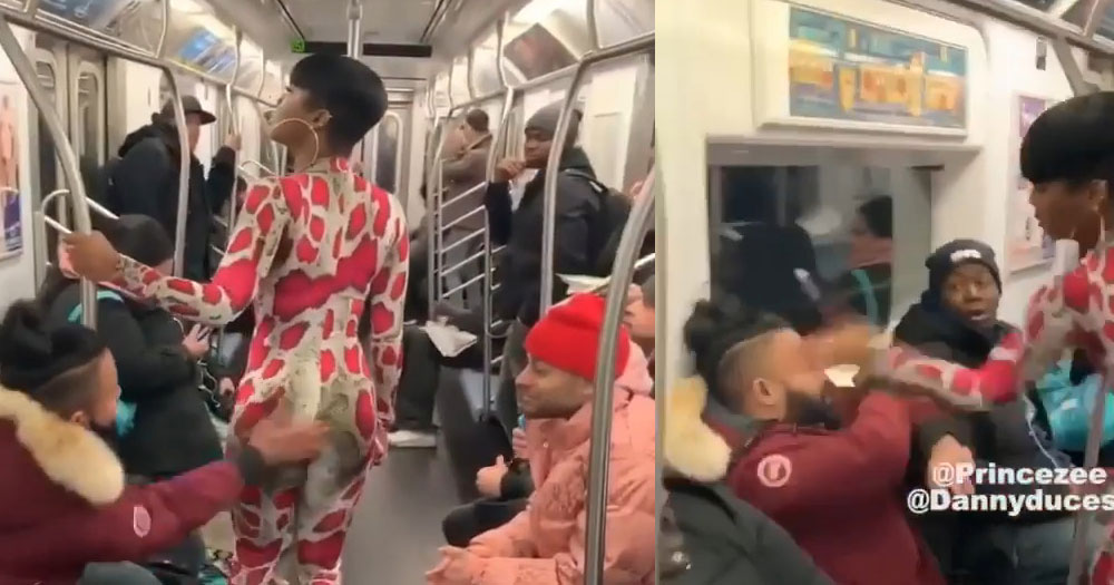 That viral video of a man slapping a woman's ass on the public train, has a back story