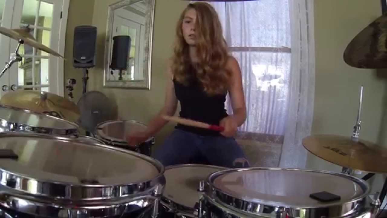Watch how young Brooke cover the drum soundtrack of Metallica 'Enter Sandman'